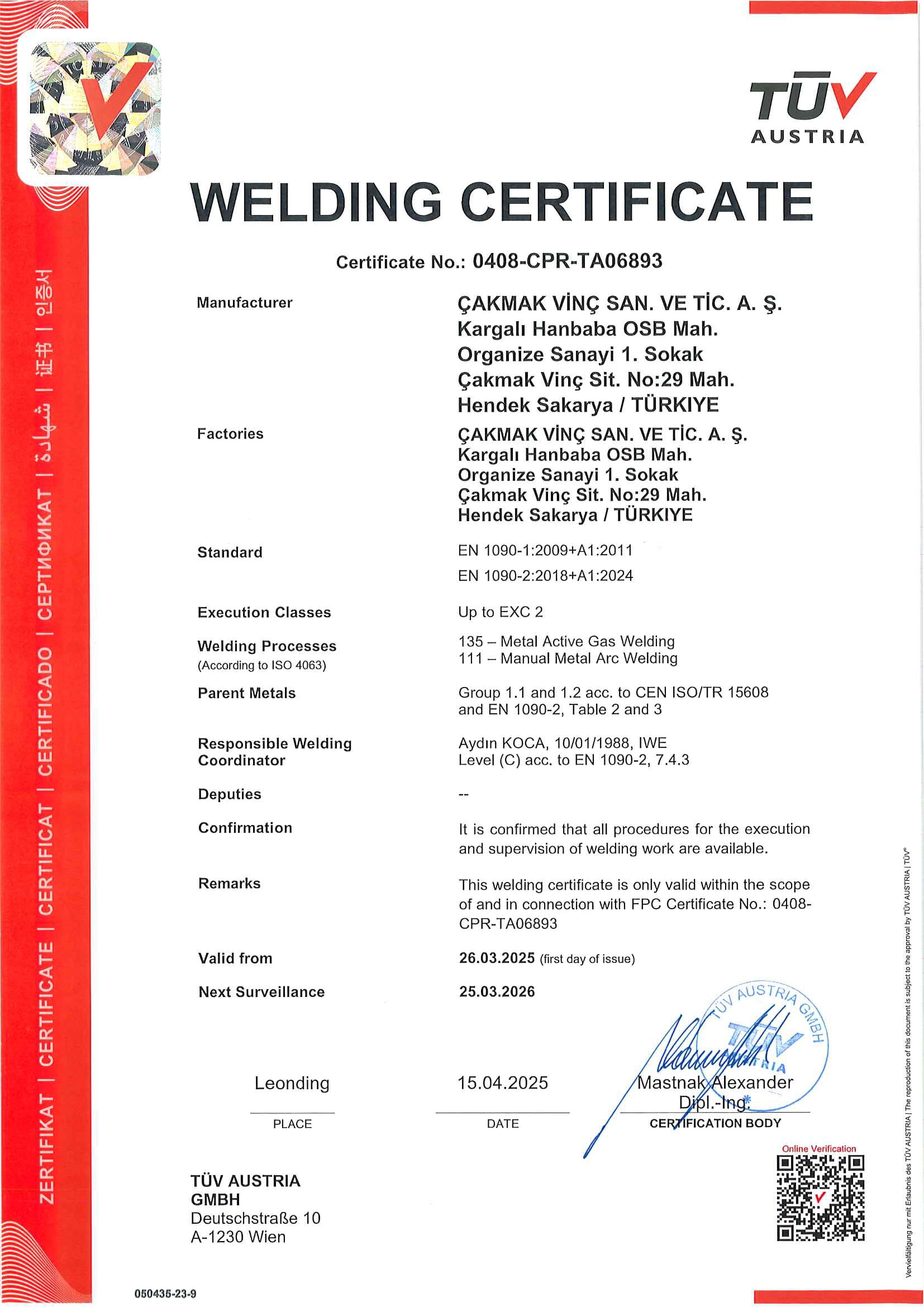 Certificate 1